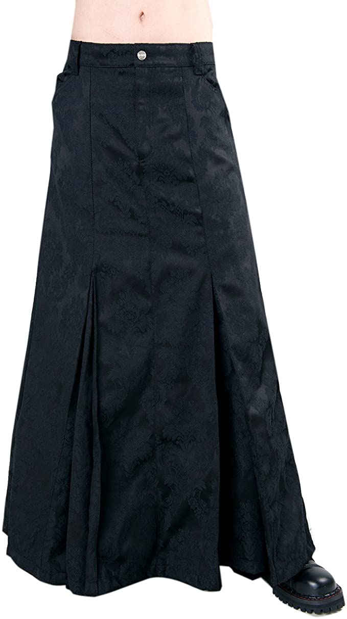 Longue jupe gothique homme ADERLASS en tissu brocarde