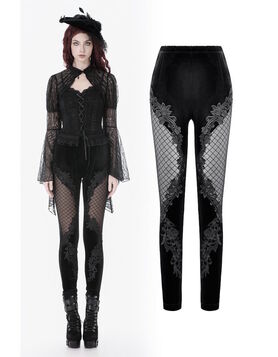 Legging gothique Velours & R&eacute;sille Nocturna - Dark in Love