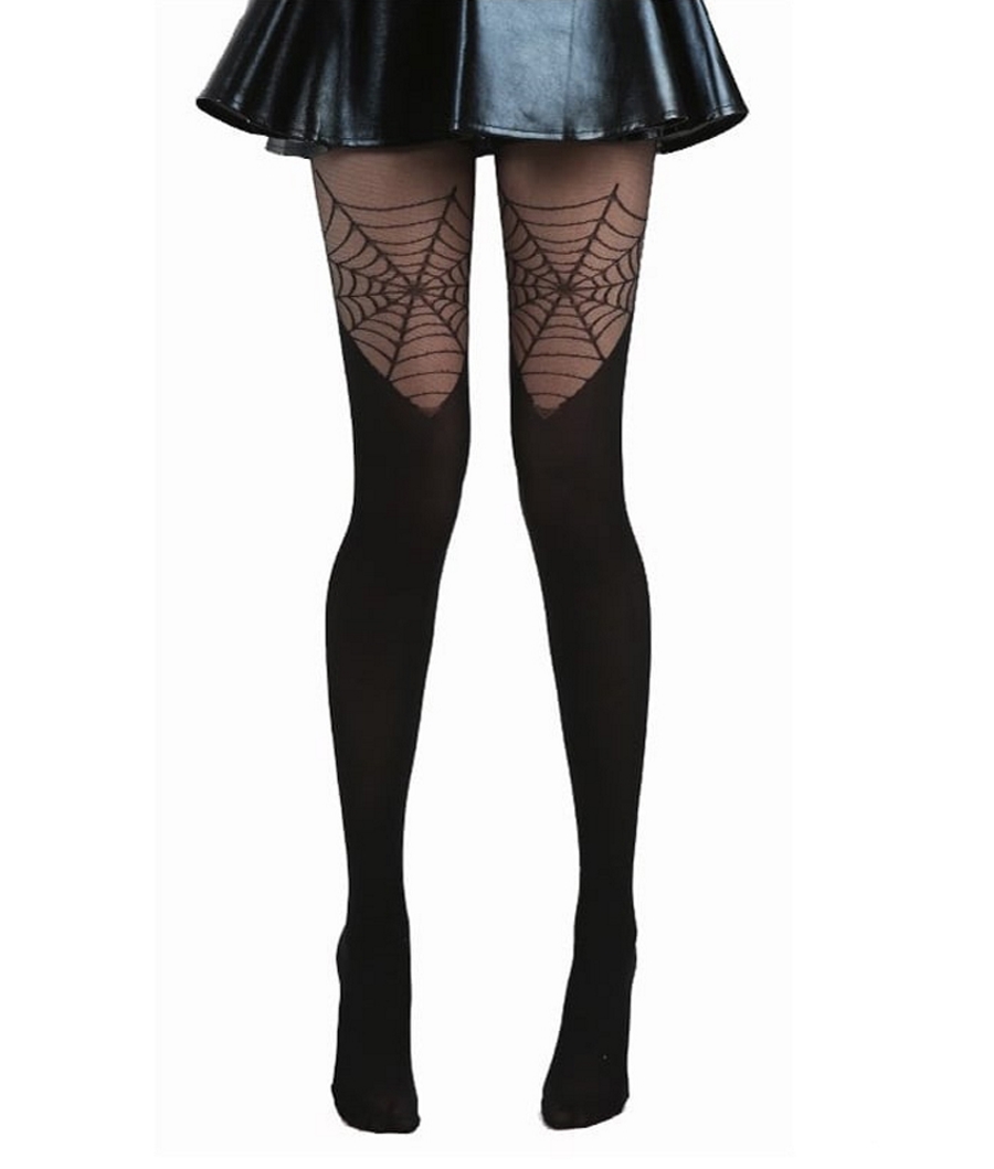 photo n°2 : Collants gothiques opaques 'spider'