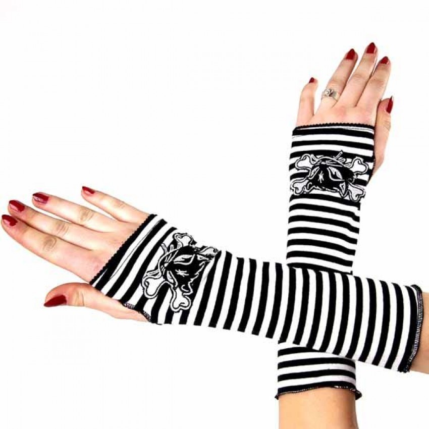 Mitaines Gothiques OTPEH Phosphorescentes – Sans Doigts, Pour Homme Et Femme, Accessoire Halloween Emo