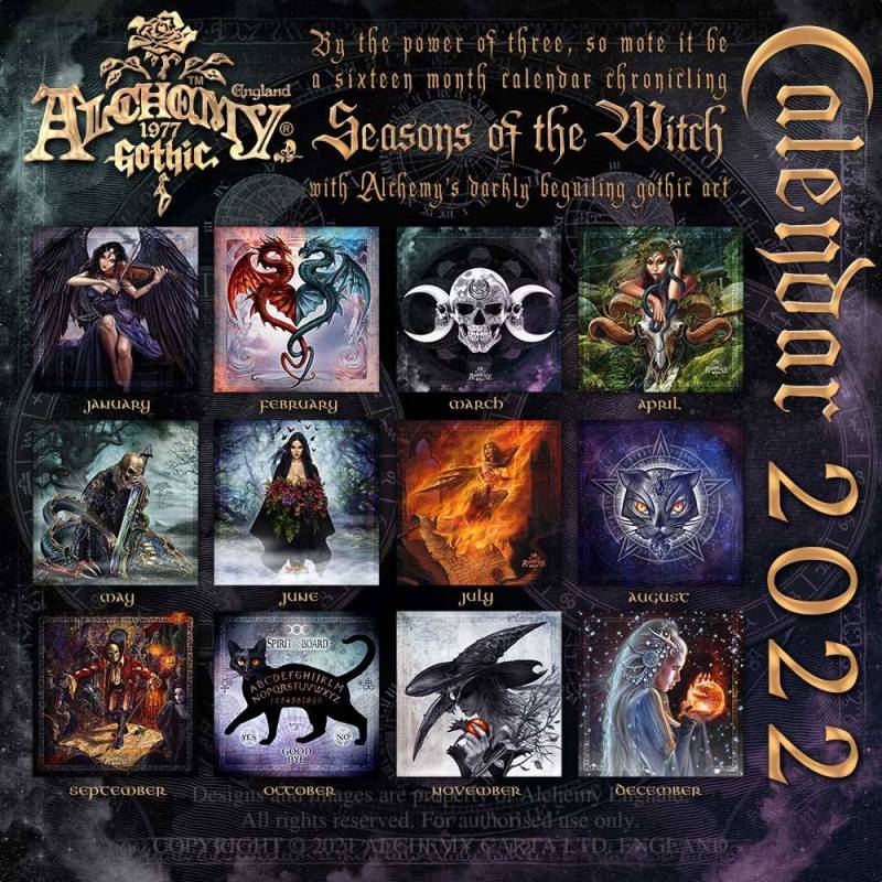 calendrier 2022ALCHEMY GOTHIC illustré de magnifiques images