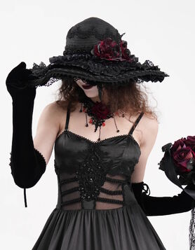 Chapeau Gothique Victorien Veuve &Eacute;carlate - Devil Fashion