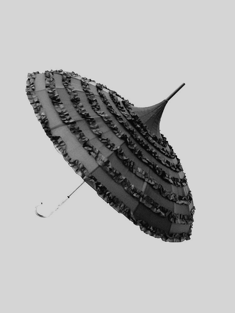 Parasol Gothique Lolita En Dentelle Noire Avec Doublure Fleur - Protection UV - Cosplay, Mariage, Décoration