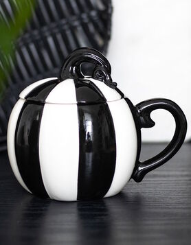 Mug Citrouille Rayée Noir & Blanc