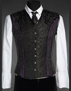 Corset gothique homme 'Le Dandy d'Aubépine Noire'