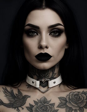 Collier gothique ras de cou en cuir blanc