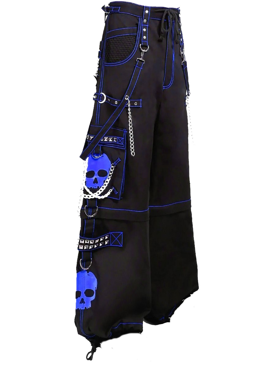 Pantalon baggy unisexe 'blue skull'
