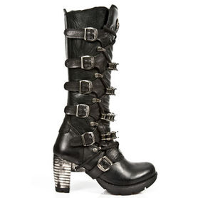 Bottes cuir noir NEW ROCK M.TR023-C1