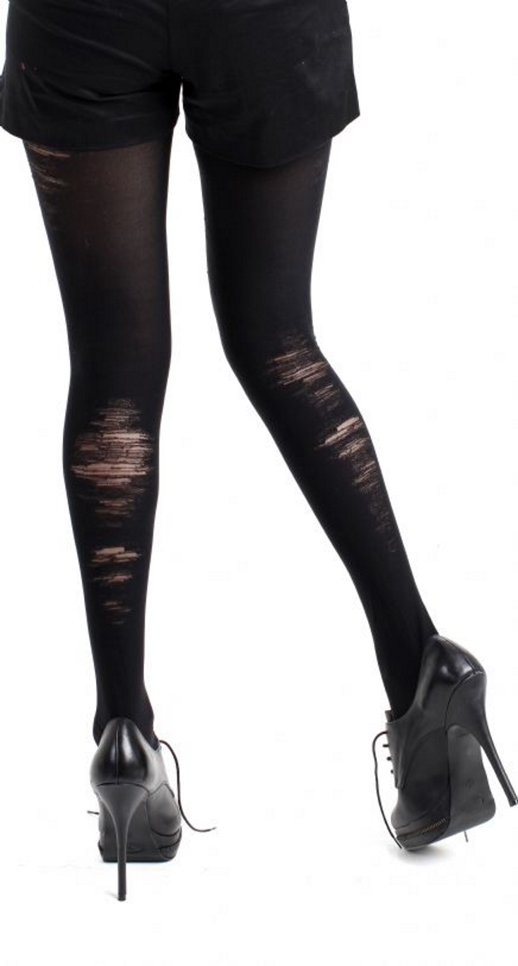 photo n°3 : Collants gothiques à effet déchiré