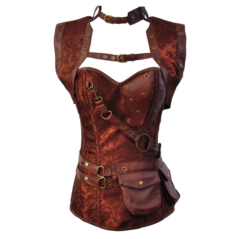 photo n°2 : Corset steampunk marron et sa mini cape