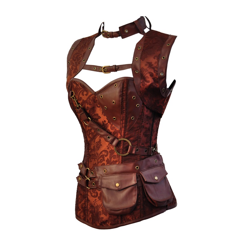 photo n°3 : Corset steampunk marron et sa mini cape