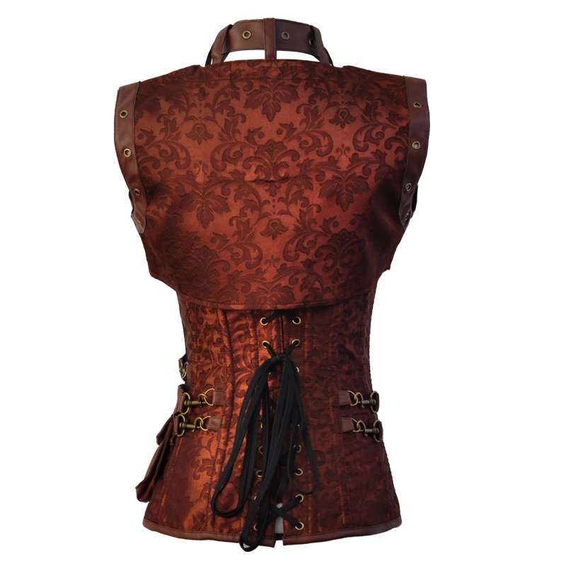 photo n°4 : Corset steampunk marron et sa mini cape
