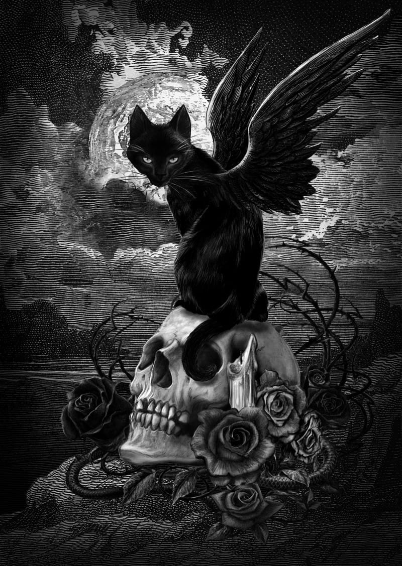 Carte postale 3D ALCHEMY GOTHIC 'Nine lives of Poe's'