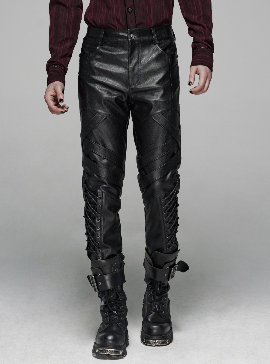 Pantalon Simili Cuir Gothique Homme