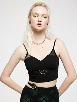 Crop top PUNK RAVE 'Coeur brisé'