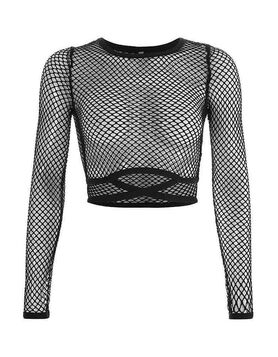 Crop Top R&eacute;sille Manches Longues - &Eacute;treinte Obsc&egrave;ne