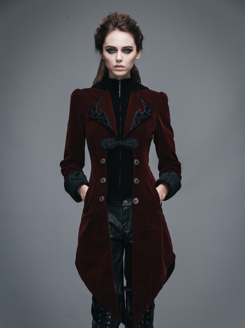 Manteau Médiéval Femme Style Gothique – Col Montant, Dentelle, Manches Longues à Volants, Pour Cosplay, Renaissance, Halloween