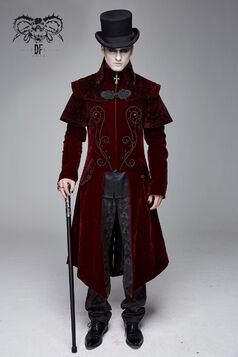 Manteau gothique bordeaux DEVIL FASHION