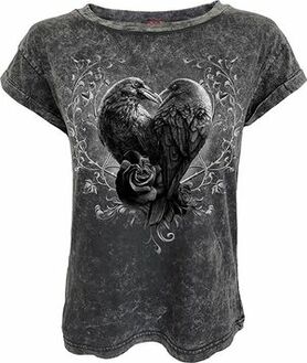 T-shirt gothique SPIRAL 'Raven Heart'