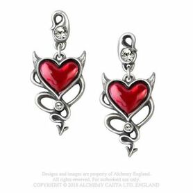 Boucles d'oreilles ALCHEMY GOTHIC 'devil heart'