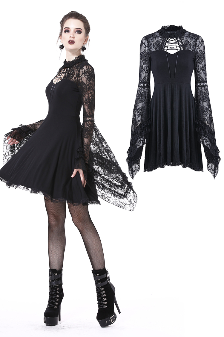 Robe gothique romantique DARK IN LOVE avec manches vas es