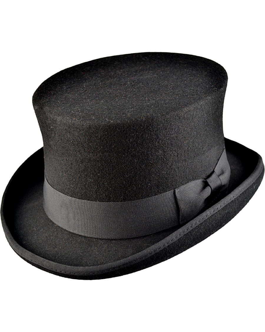 Chapeau gothique haut de forme noir pour homme de 13 cm