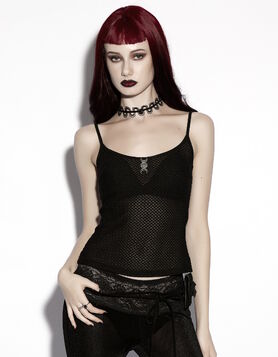 Top R&eacute;sille Lune Noire - Punk Rave