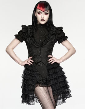 Veste gothique &agrave; basque dentelle Mourning Court - Punk Rave