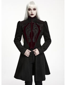 Manteau gothique noir & bordeaux Punk Rave - The Last Duchess