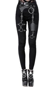 Pantalon RESTYLE 'gothic harness jean'