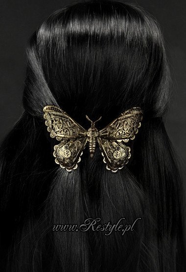 photo n°2 : Hairclip gothique 'mechanical moth'