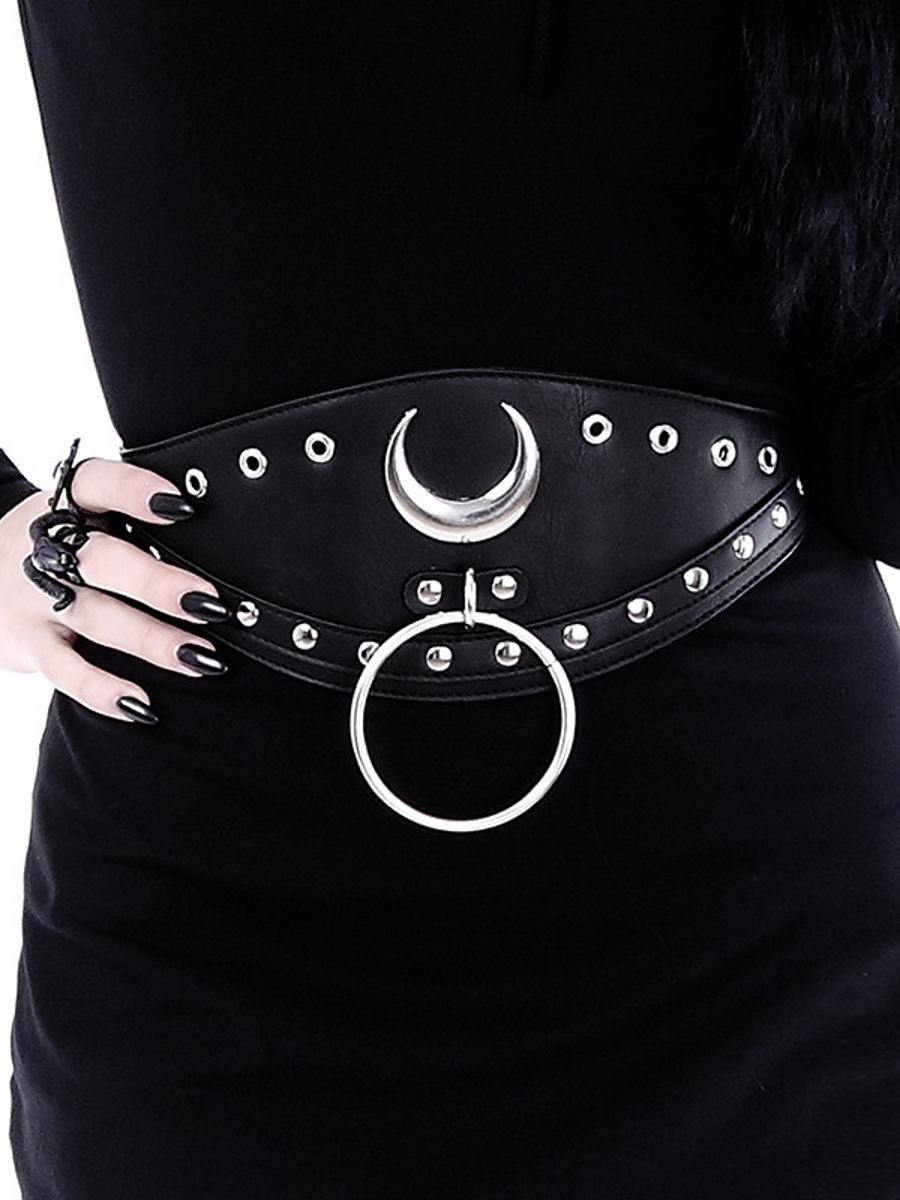 Ceinture Punk Chaîne De Poitrine - Cuir Synthétique Noir Réglable 100cm - Pour Femmes, Cosplay, Halloween Et Fêtes