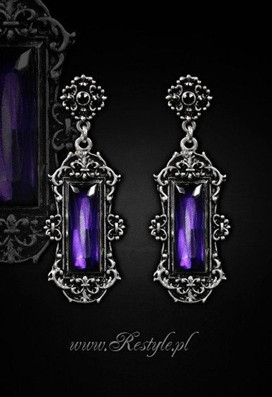 Boucles d'oreille gothique 'Vivian Purple'