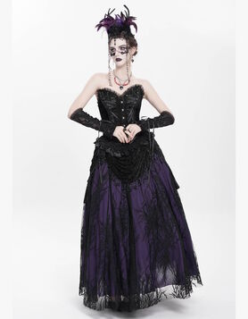 Jupe longue EVA LADY 'Veuve Mauve'