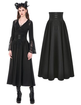 Jupe Gothique Taille Haute Souveraine de Minuit - Dark in Love