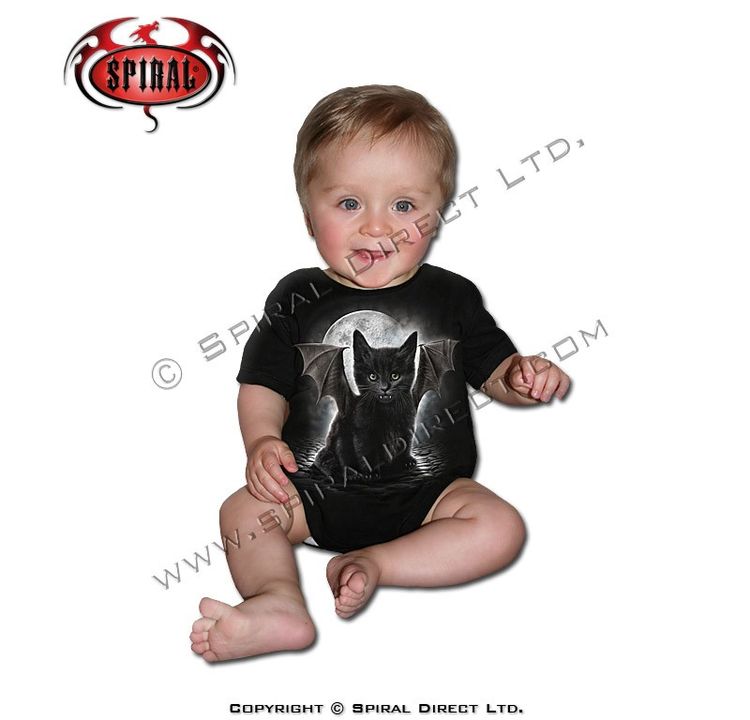 Spiral Baby Biker Body Bébé Noir – Motif Rockwear Ultra Cool 100% Coton