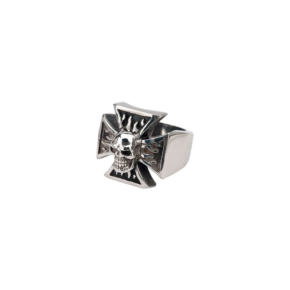 Bague gothique en acier inox 'iron cross'