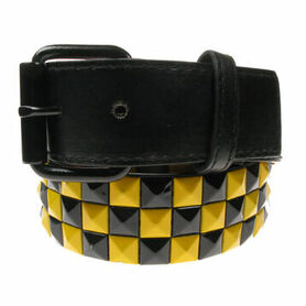 Ceinture cloutée noire et jaune