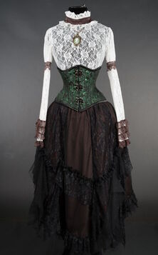 Jupe steampunk à volants