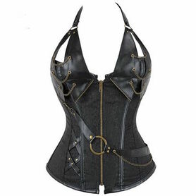 Corset gothique steampunk noir