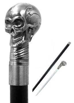 Canne gothique skull avec épée intégrée