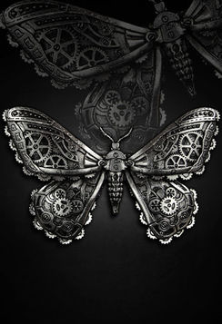 Hairclip gothique 'mechanical moth'
