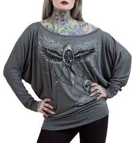 Haut Chauve souris Gris Manches Longues De Chez HYRAW Haut Chauve souris Gris Manches Longues De Chez HYRAW