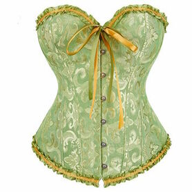 Corset gothique brocarde vert