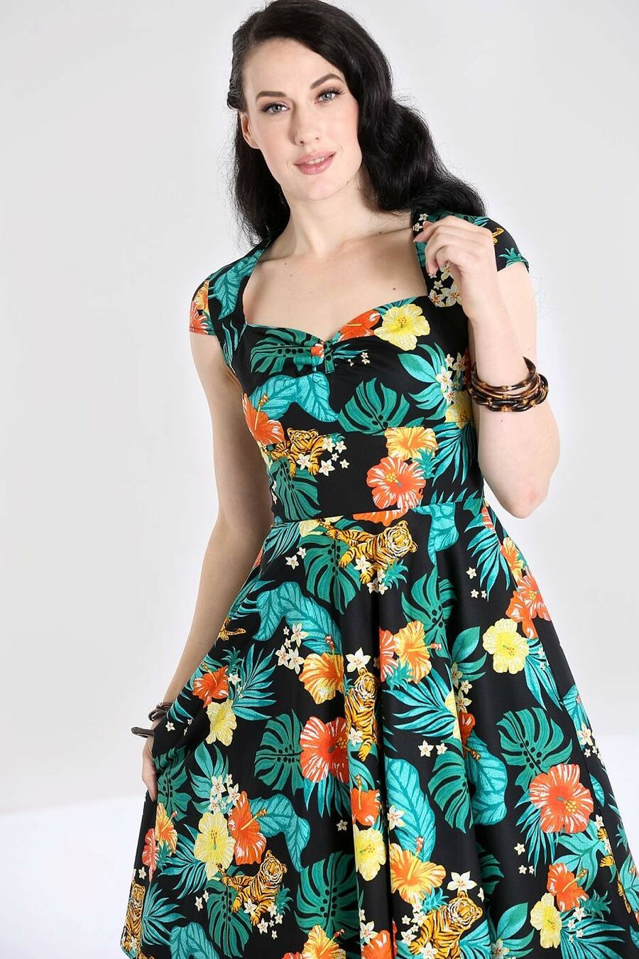 Longue Robe Pin Up R 233 Tro Noire Ann 233 Es 50 Hell Bunny