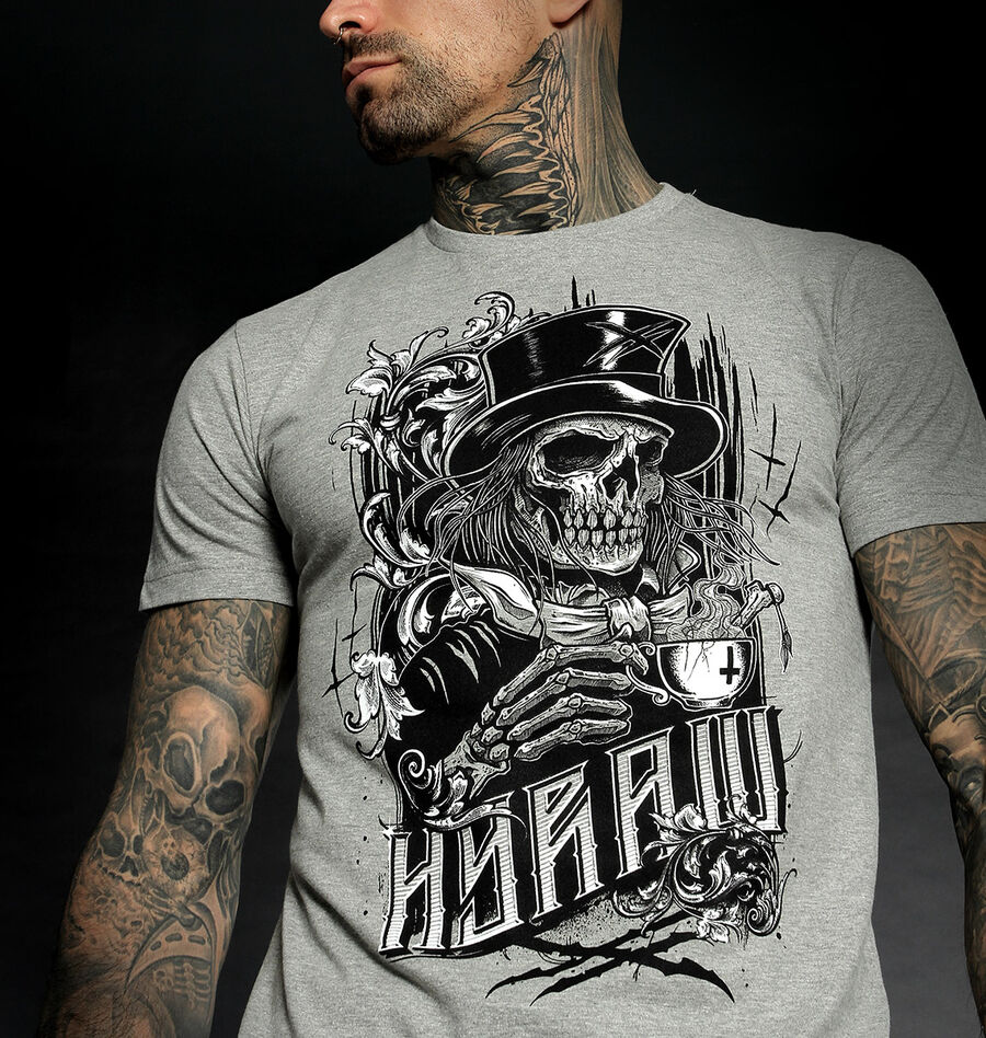 photo n°3 : T-shirt gris HYRAW 'death awaits'
