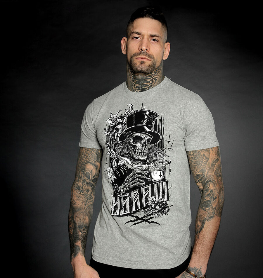 T-shirt gris HYRAW 'death awaits'