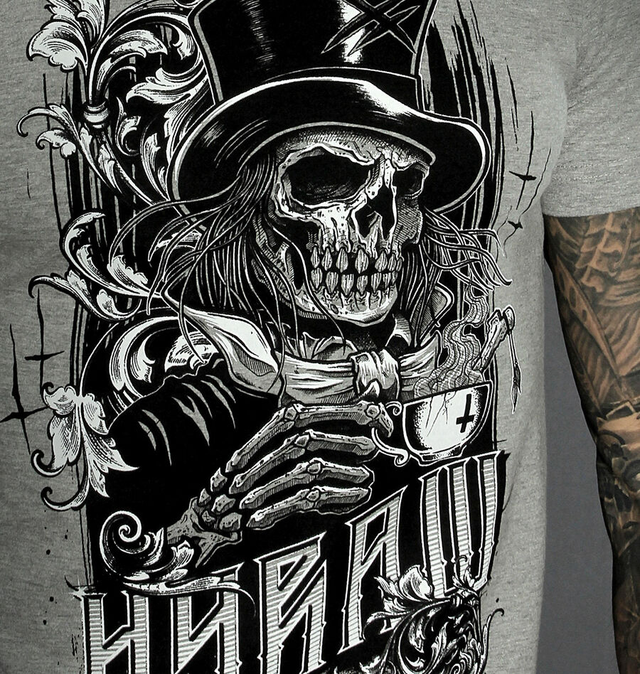 photo n°4 : T-shirt gris HYRAW 'death awaits'