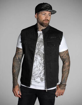 Veste Jean noir Sans Manches HYRAW Death Rider