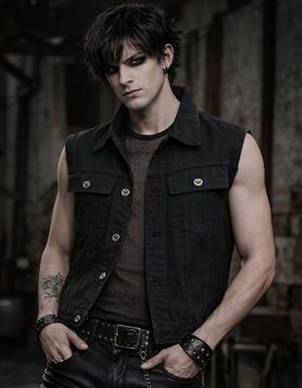 Veste en Jean Noir Sans Manches DISCOBOLE